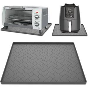 Silicone Heat Resistant Mat For Air Fryer-18''x15''x0.5''Perfect for Ninja,Cosori,Chefman and Most Air Fryers Bottom Silicone air fryer accessories-Protects Countertops From Damage and Scratches (1Pack Grey)