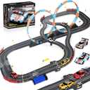 Slot Car Race Track Sets with 4 Slot Cars, 2 in 1 Electric Race Cars Track,Car Tracks,Dual Racing Game Lap Counter Circular Overpass Track, Gift Toy for Boys Kids Ages 6 7 8-12