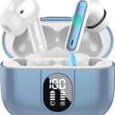 Wireless Earbuds 2024 Bluetooth 5.3 Headphones HiFi Stereo, 40H Playtime in-Ear Earbud, Bluetooth Earbuds with LED Power Display, IP7 Waterproof Wireless Earphones Sport Headset for Android iOS Sky Blue
