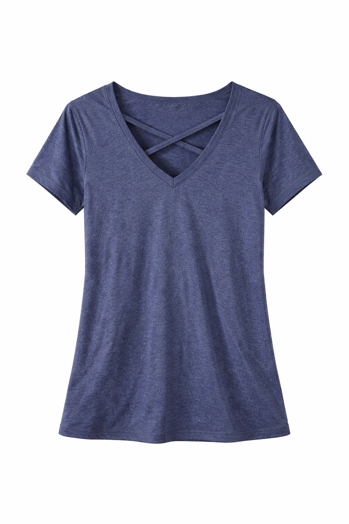 ANMBESS Women T-Shirt Navy Blue, Large