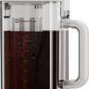 Maestri House Compact Cold Brew Coffee Maker, 40oz Iced Tea and Coffee Maker Brewer Space Saving Tritan Pitcher, 350 Mesh Filter, 100% Leak-Proof (White)