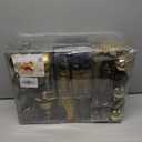 SHareconn 145pcs Christmas Balls Ornaments Set, Shatterproof Plastic Baubles Snowflakes, Stars and Tree Topper for Xmas Tree Holiday Wedding Party Decorations with Hanging Strings,Light Gold and Black