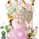 Fairy Cake Topper Fairy Garden Theme Cake Decor Pink Fairy Door for Birthday Baby Shower, 1.2 x 0.25 inches