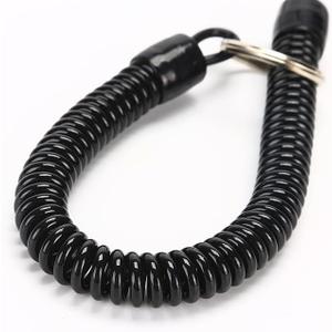 Black Elastic Ropes Retractable Coil Springs Keychain, Anti-lost Key Chain Holder Clasp for Keys Wallet Cellphone and Other Badge Holders Identification Badges and Supplies