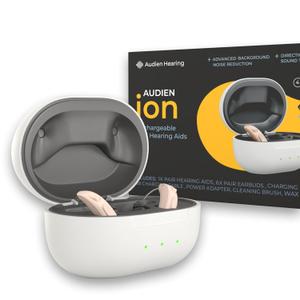 Audien ION Wireless Rechargeable OTC Hearing Aid, Premium Comfort Design and Nearly Invisible