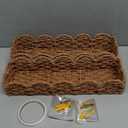 Scalloped Rattan Wall Shelf  Floating Bookshelf for Nursery, Bedroom or Living Room  Decorative Shelves, Natural Rattan Wall Shelf for Storage, Nursery Book Shelf & Display 15.8" x 4.5" x 3.2"