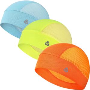 YANIKY Skull Caps for Men, Breathable Mesh Helmet Liner Sport Cooling Skull Caps for Women Sweat Cap Lightweight Cycling Cap