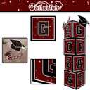 2 x 2026 Graduation Decorations Set - So Proud of You - Class of 2025 Balloon Boxes for Memorable Grad Party Supplies, Indoor/Outdoor Congrats Grad Home Door Dcor Essentials maroon and black