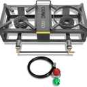 CONCORD THE BLOCK BURNER MAX Double Propane Outdoor Burner. 200,000 Total BTU. Wok Burner. Great for Home Brewing, Stir Frying, Camping, Tailgating, and More!