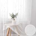 SMILE WEAVER White Sheer Curtains for Living Room 54 inch Length,Privacy & Light Filtering Semi Sheer Curtain,Lightweight Voile Transparent Window Drapes for Bedroom/Kitchen,Set of 2 Panels