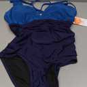 Charmo Tummy Control One Piece Swimsuits for Women Ruched Bathing Suits Strappy V Neck Monokini M