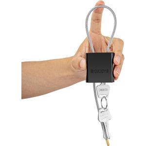 Cable Padlock with 3 Keys | L 1.15ft(0.35m),D 1/6in(4mm) Adjustable Steel Cable Lock | Aluminum Locks for Bikes, Gate, Lockers & Outdoor Gear | Weatherproof & Black