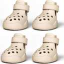 Dog Shoes: Non-Slip Waterproof Sandals for Hot Pavement, Breathable Perforated Boots, Large/Medium/Small Sizes, Ideal Paw Protector, Outdoor Clog Booties (Beige, Size 8) 
