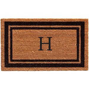Calloway Mills 152961830H Black Border 18" x 30" Monogram Doormat, (Letter H)