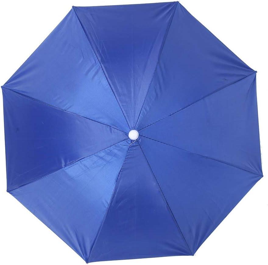 Umbrella Hat, Adjustable Hands Free Foldable UV Protection Umbrella Cap for Fishing, Golf, Camping, Beach, Gardening and Sunshade Outdoor(royal blue)