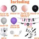 PageebO Halloween Little Boo Balloon Arch Kit- Rose Pink Purple Balloons with Cute Ghost Balloons Little Boo Banner Bat Wall Stickers for Baby Shower Birthday Party Halloween Party Decoration