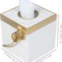 Hymmah Modern Square Tissue Box Cover Holder,Bathroom Accessories Decor Unique Design Tissue Box Cover for Bathroom Vanity Counter Tops Also Great for Bedrooms and Living Rooms