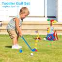 Toddler Golf Set, Kids Golf Set for Ages 1 2 3 4 5 Years Old Boys Girls with 4 Plastic Golf Clubs 10 Balls, Indoor Outdoor Baby Toddler Golf Clubs Set Toy with Cart Birthday Gifts Blue