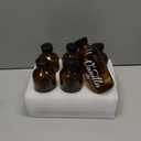 Suclain 6 Pack Vanilla Extract Bottles with Caps Round Amber Glass Bottle Boston High Temperature Screen Printing for Syrup Gift Glass Food Storage Canister Set Sauce Beans(8 oz)