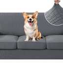 4 Piece Stretch Sofa Covers for 3 Cushion Couch, Non Slip Couch Covers for Sofa, Pet Couch Cover Washable, Couch Slipcover for Dogs, Kids (Light Gray), 91"-110" (3 Cushion XL Sofa)