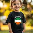 St Patricks Day Shirt Kids  Boys Girls Toddler Green T-Shirt Lucky Clover Ireland Shamrock Outfit 2T-8T (Black)