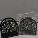 2 Pack Napkin Holder for Table, Black Metal Cocktail Napkin Holder Upright Decorative Paper Napkin Caddy for Kitchen Countertop Outdoor Dining Room, 4.9"x 1.57"x 5.3"