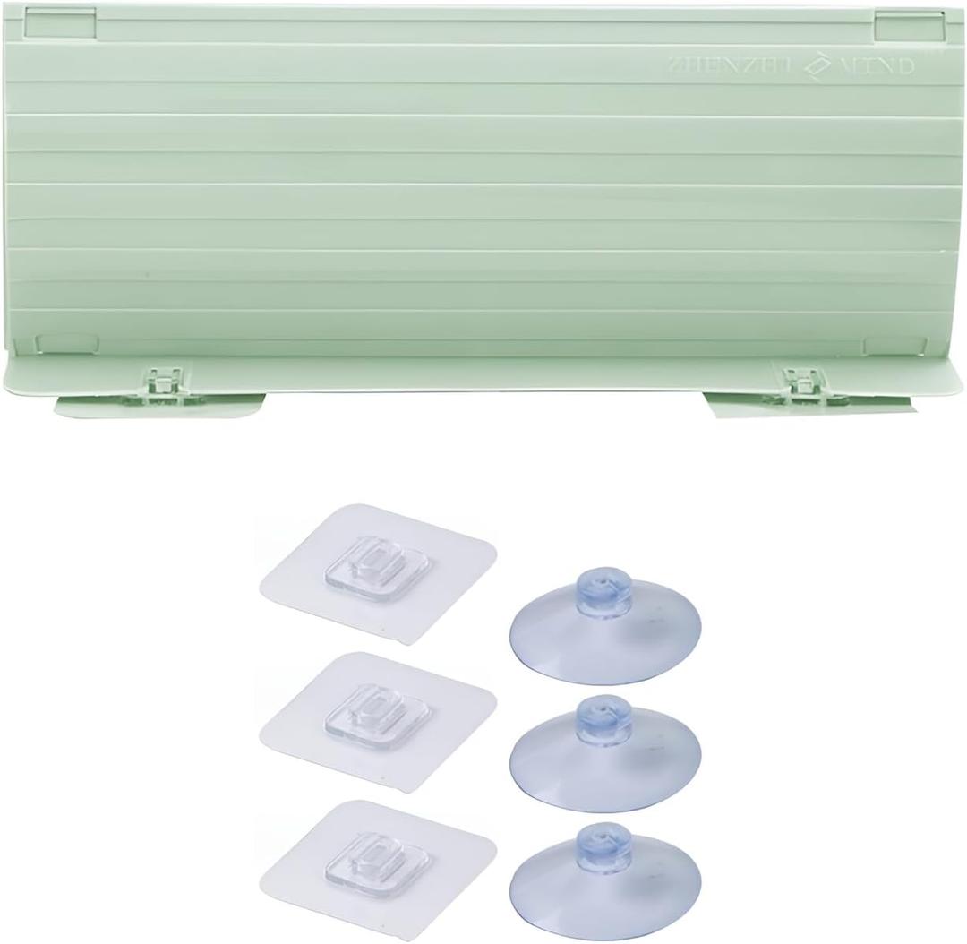 Sink Splash Guard, Stretchable Sink Splash Guard with Suction Cup, Water Splash Guard for Kitchen Bathroom (20 x 4.3 inch, Green)