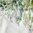 Green Eucalyptus Leaves Valance for Windows,Window Treatment Curtains Rod Pocket Sheer Small Short Valance for Kitchen Bathroom Laundry Basement,42Wx12L inch,Boho Watercolor