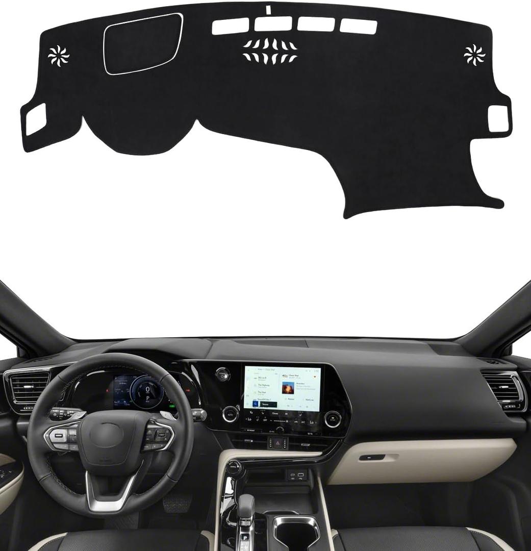 BIBLOZ Dash Cover for 2022-2025 2026 Lexus NX 250/ NX 350/ NX 350h/ NX 450h+ Accessories Black Flannel Dashboard Cover Mat Car Dashboard UV Sun