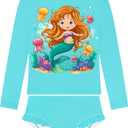 Girls Rash Guard Sets Kids Swimsuits Bathing Suit 2 Piece Mermaid Size 2T