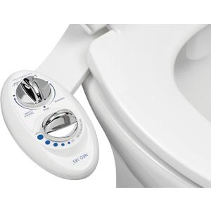 LUXE Bidet NEO 185 - Dual Nozzle, Self-Cleaning, Non-Electric Bidet Attachment for Toilet Seat, Adjustable Water Pressure, Rear & Feminine Wash (White)