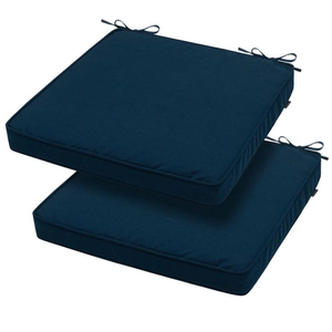 Square Corner Seat Cushion, 23" x 23", 2 Pack, Indoor/Outdoor Waterproof Weather Resistant Universal Chair Pads for Patio Garden Dining - Blue Navy