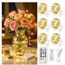 HXWEIYE 3 Pack Rechargeable Fairy Lights Battery Operated with Remote & DIY Timer, 7ft 20LED Mini Twinkle String Light for Mason Jar DIY Wedding Table Centerpieces Party Bedroom Christmas (Warm White)