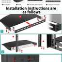 TV Wall Mount Shelving Bracket, Under Above VESA Back of Wall Mount Shelf Bracket, DVD Player, Cable Box, Stereo, and AV Component, Black