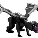 Mattel Minecraft Dragons Breath Ender Dragon Action Figure with 10 Discs, Giant Toy with 21.6-inch Length, 20-inch Wingspan with Moving Wings & Launcher