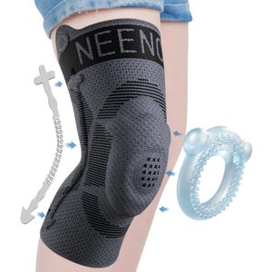 NEENCA Kids Knee Brace Sleeve, Youth Knee Compression Sleeve for Children - Boys & Girls. Child Knee Support with Patella Gel Pad & Side Stabilizers for Knee Pain, Sports, Outdoor - FSA/HSA Approved (Large, Black - Single)