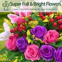 Dolicer 2 Sets Artificial Cemetery Flowers for Grave, Realistic Grave Flowers Memorial Flower UV Resistant Silk Rose Lily Flower with Vase for Cemetery Decorations (Colorful)