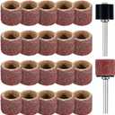 22 Pet Nail Grinder Replacement Kit with Grit Sanding Bands Pet Smoother Claw Care Black Grinding Drums Dog Nail Grinder Replacement Dog Claw Grooming Supplies(1/2 Inch 120 Grit)