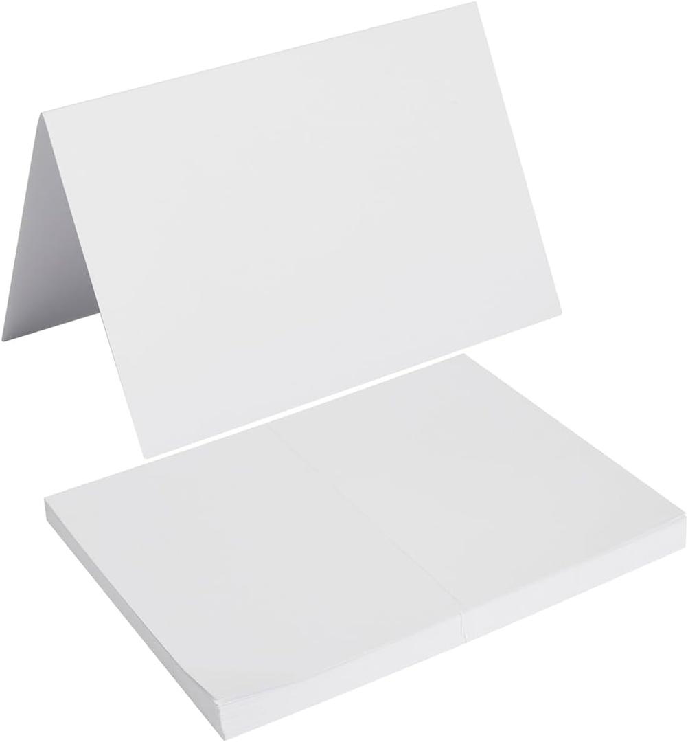 50 Pack Blank Cards Folded Cardstock Thank You Blank Greeting Cards for Invitations, Wedding, Greeting Cards, All Occasion DIY, 5x7 Folded Cards White