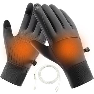 USB Heated Gloves for Men Women, Waterproof Touchscreen Winter Sports Gloves for Skiing, Snowboarding, Cycling