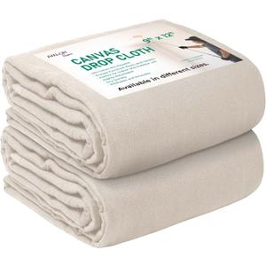 Avalon Home Canvas Drop Cloth for Painting 9x12 feet Pack of 2-8oz Painters Drop Cloths for Painting - All Purpose Canvas Tarps for Floor & Furniture Protection - Recycled Cotton Fabric