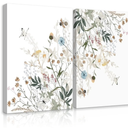 HDXUFJQ 2Pcs Floral Pictures Wall Decor Colorful Wildflower Canvas Wall Art Flower Botanical Prints Paintings Watercolor Plant Posters Spring Butterfly Wall Art Ready to hang (16"x24")