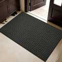 Door Mat Indoor Entrance 32x48, Non-Slip Washable Doormats Entry Way Mats, Dirt Resistant and Absorbent Welcome Mat, Easy Clean Low-Profile Doormat, Front Door, Inside Entrance, Dark Grey