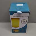 HiBay 17.75" Touch Bedside Table Lamp with USB Charging Ports & AC Outlet, Farmhouse Wood-Grain 3-Way Dimmable LED Nightstand Light with Parchment Shade for Bedroom Home Office Decor