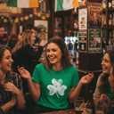 St Patrick's Day Shirts for Women Lucky Irish Green Shamrock Graphic Tee Costume Funny Saint Clover Printed T-Shirt Top (Green, XXL)