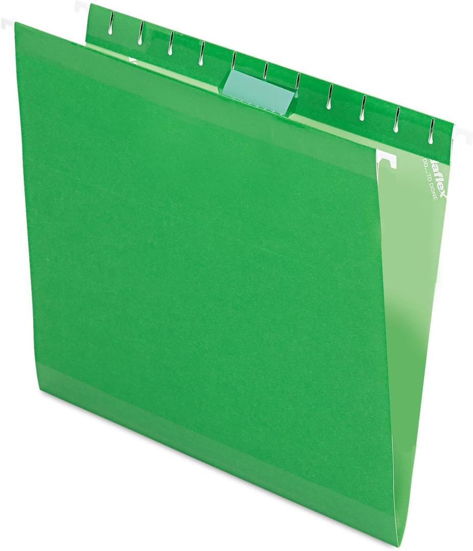 Pendaflex Reinforced Hanging File Folders, Letter Size, Bright Green, 1/5 Cut, 25/BX (4152 1/5 BGR)