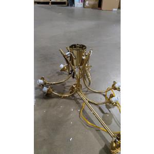 LNC Modern Gold Chandelier, 6-Light Dining & Living Room Candle Chandelier with Glass Shade, 36" Large Ceiling Hanging Light for Bedroom, Foyer, Kitchen Island