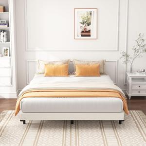 Box Spring Full Size Bed 6 Inch - Heavy Duty Box Spring Mattress Foundation Metal Bed Base with Fabric Cover, Noise Free Easy Assembly Non Slip/Non-Slip/Easy Assembly
