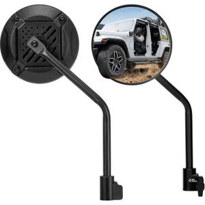 JOYTUTUS Mirrors Doors Off Compatible with 2007-2026 Wrangler JK JKU JL JLU Gladiator JT, Easier Install Door Hinge 6 Inch Mirror, Broad vision No Vibrate & Wobble
