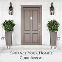 Mueller M-Resin Heavy Duty Tall Planters for Outdoor Plants, Indoor Grande Plant Pots, Boxes, Trees, Flower Pots, 2-Piece Set, 24, Modern Design, Built-in Drainage, Front Porch Decor, Mocha (24 x 11.5", Mocha)